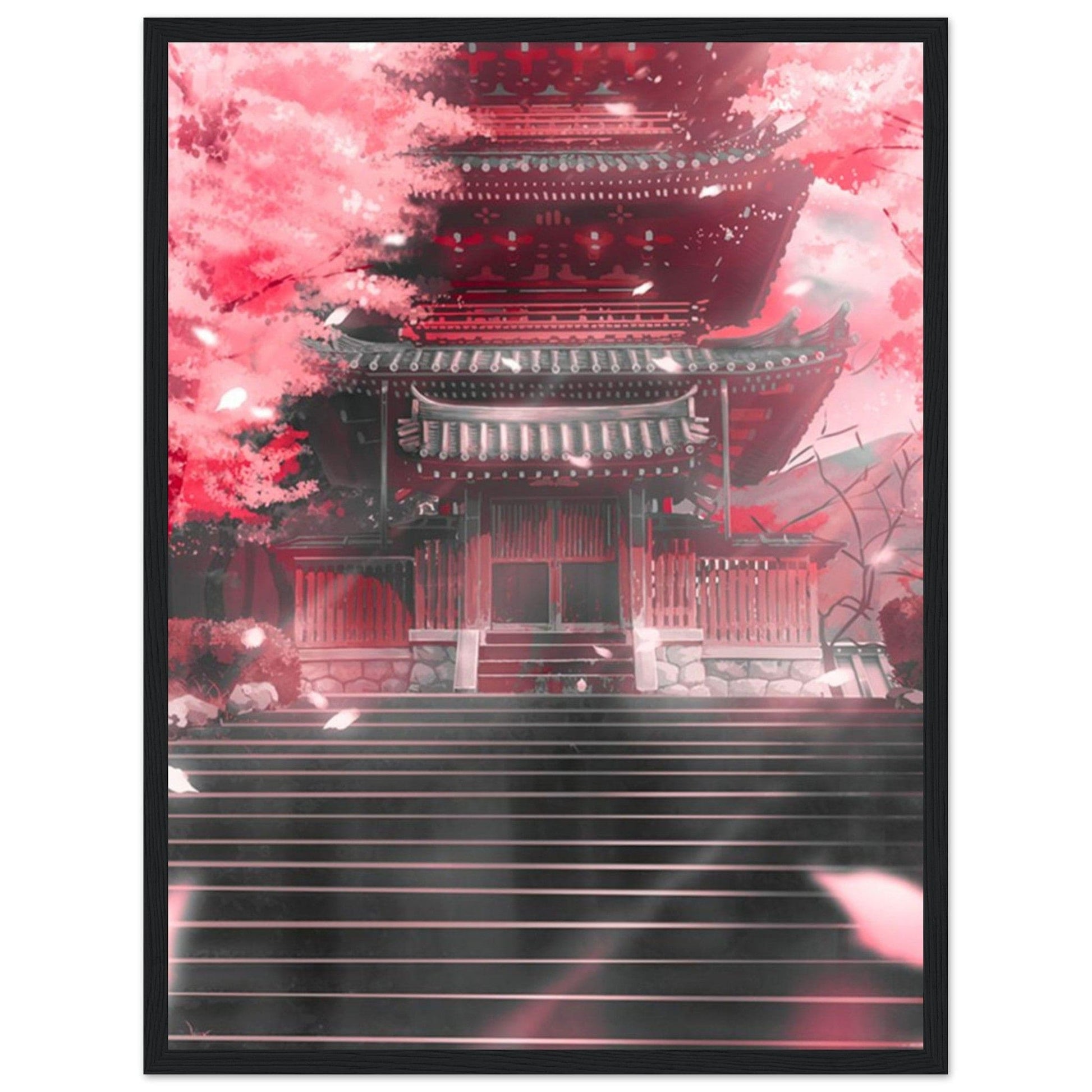 Canvanation Print Material Tableau Fleur Cerisier Maison Japon