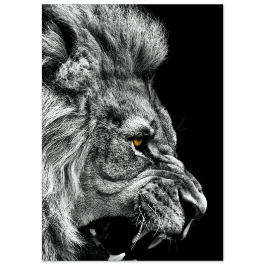 Canvanation Print Material A0 (84.1 x 118.9  cm) Poster Lion Noir Et Blanc Rugissement
