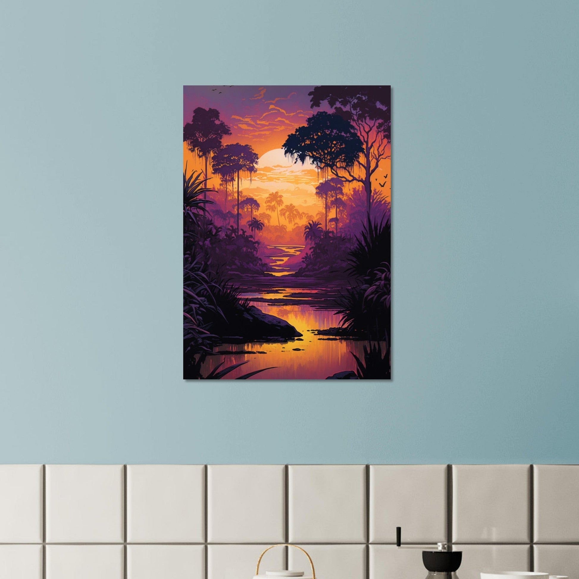 Gelato Print Material Affiche Jungle Couché De Soleil