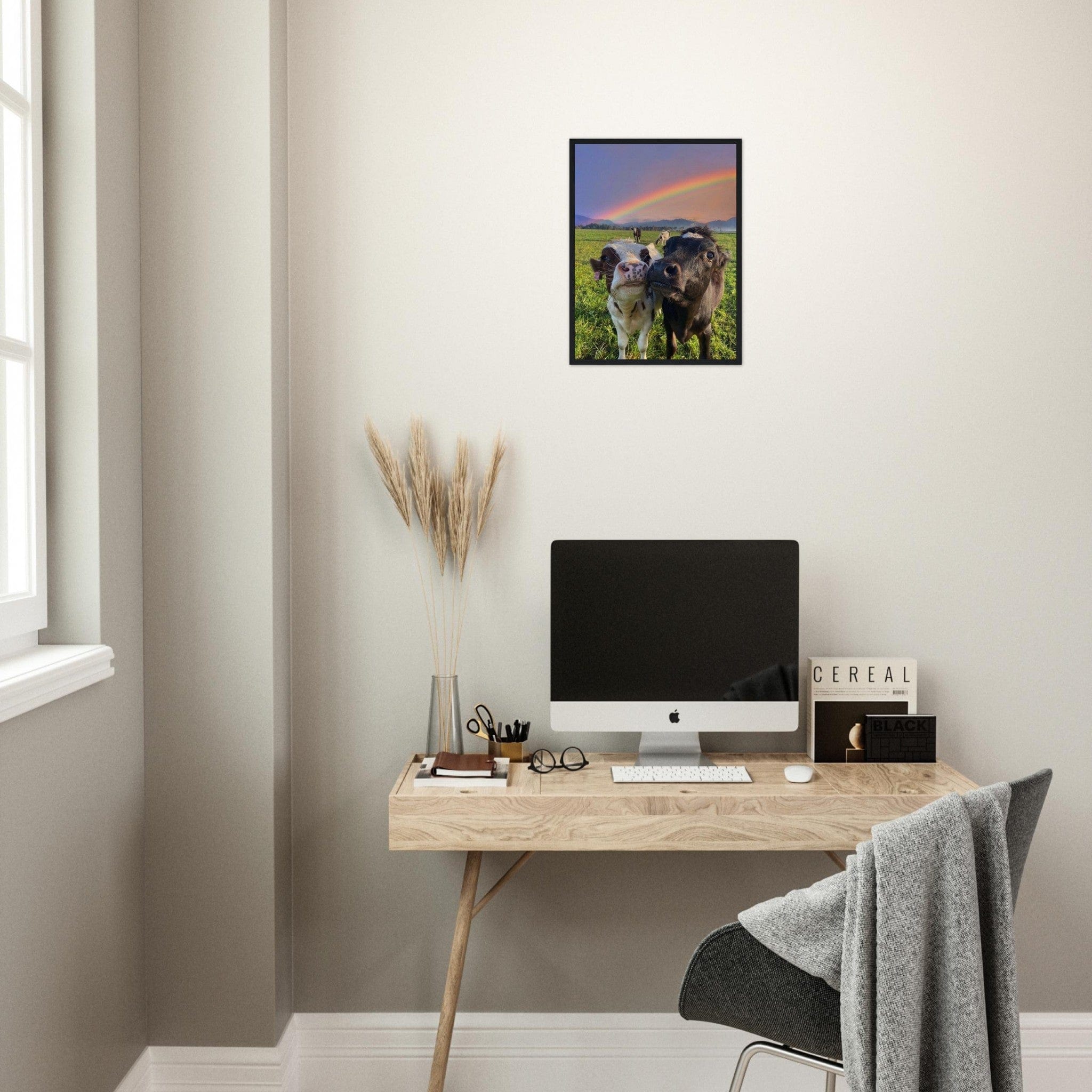 Canvanation Print Material Tableau Vache Arc En Ciel