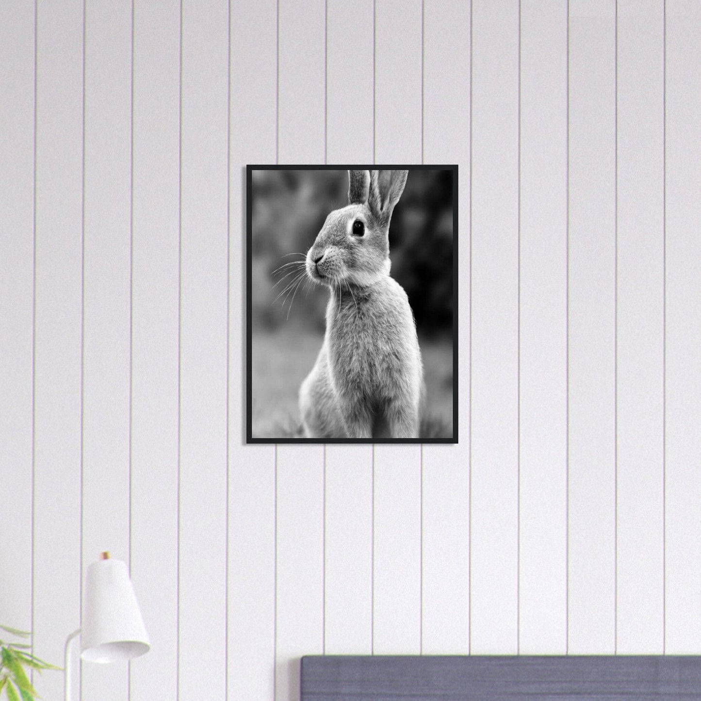 Canvanation Print Material 45x60 cm / 18x24″ Tableau Photo Noir Et Blanc-Animaux-Lapin