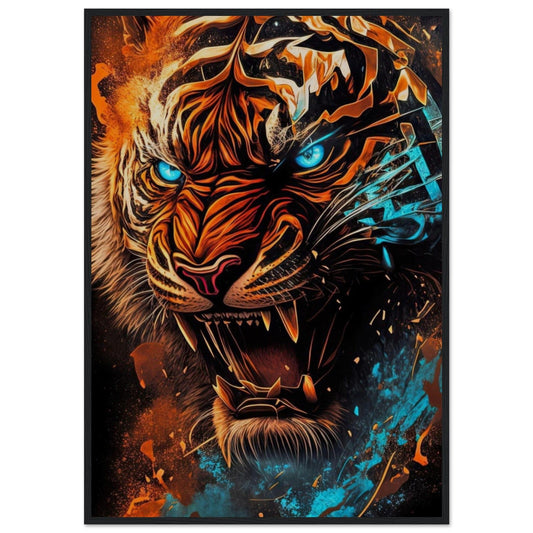 Canvanation Print Material 70x100 cm / 28x40″ Cadre Tigre Couleur Yeux Bleu