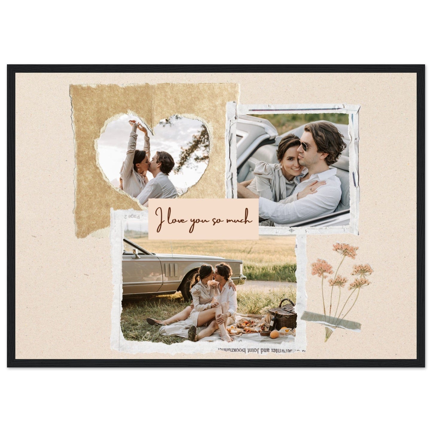 Canvanation Print Material 50x70 cm / 20x28″ / Noir Pele Mèle Couple "I Love You So Much"