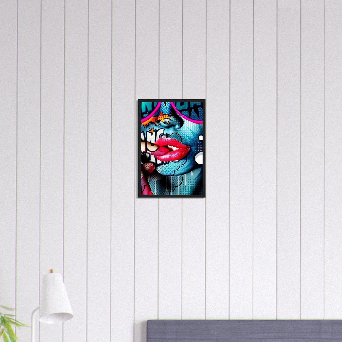 Canvanation Print Material 30x45 cm / 12x18″ Tableau Street Art Femme Pop Bleu