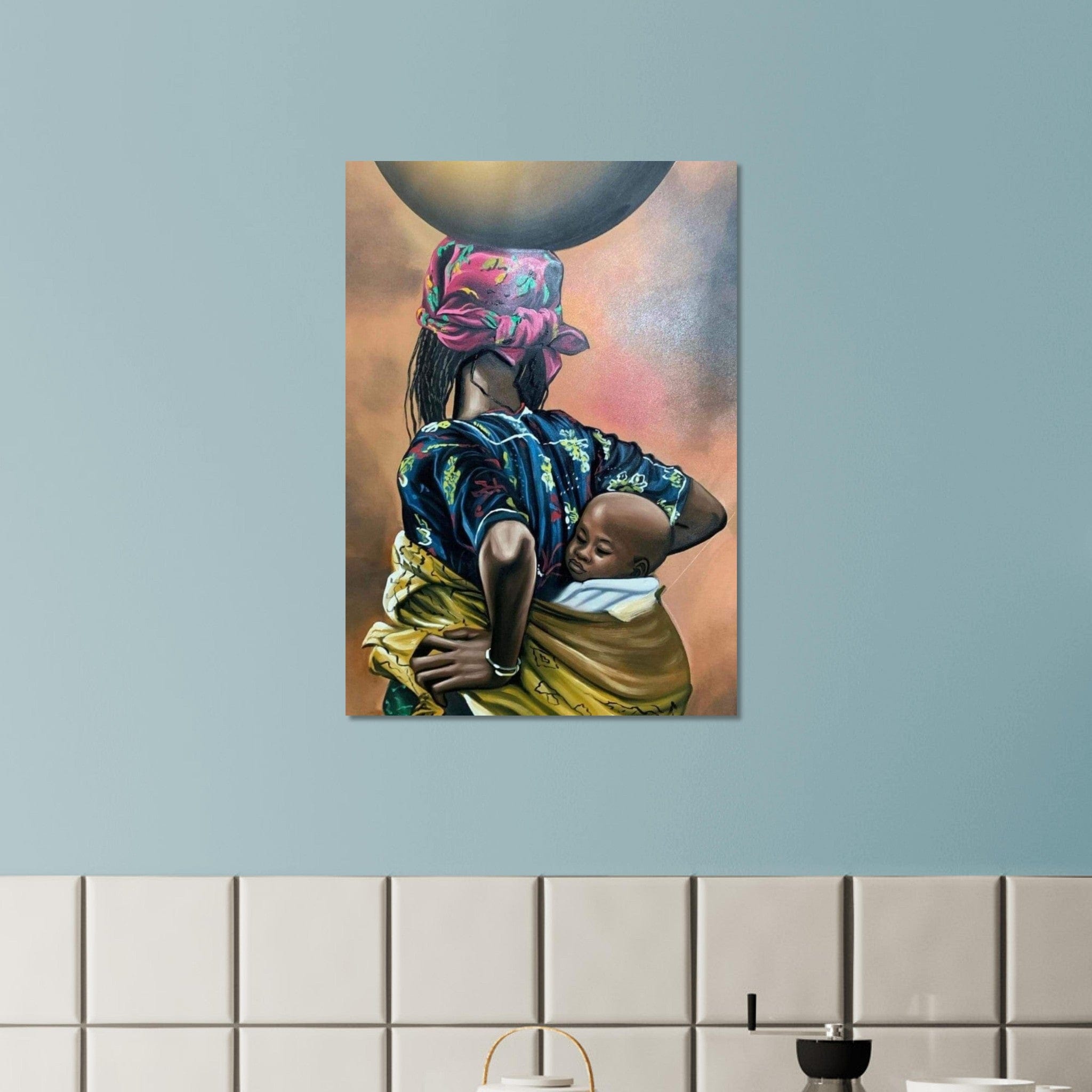 Gelato Print Material Affiche Africaine Femme Avec Enfant