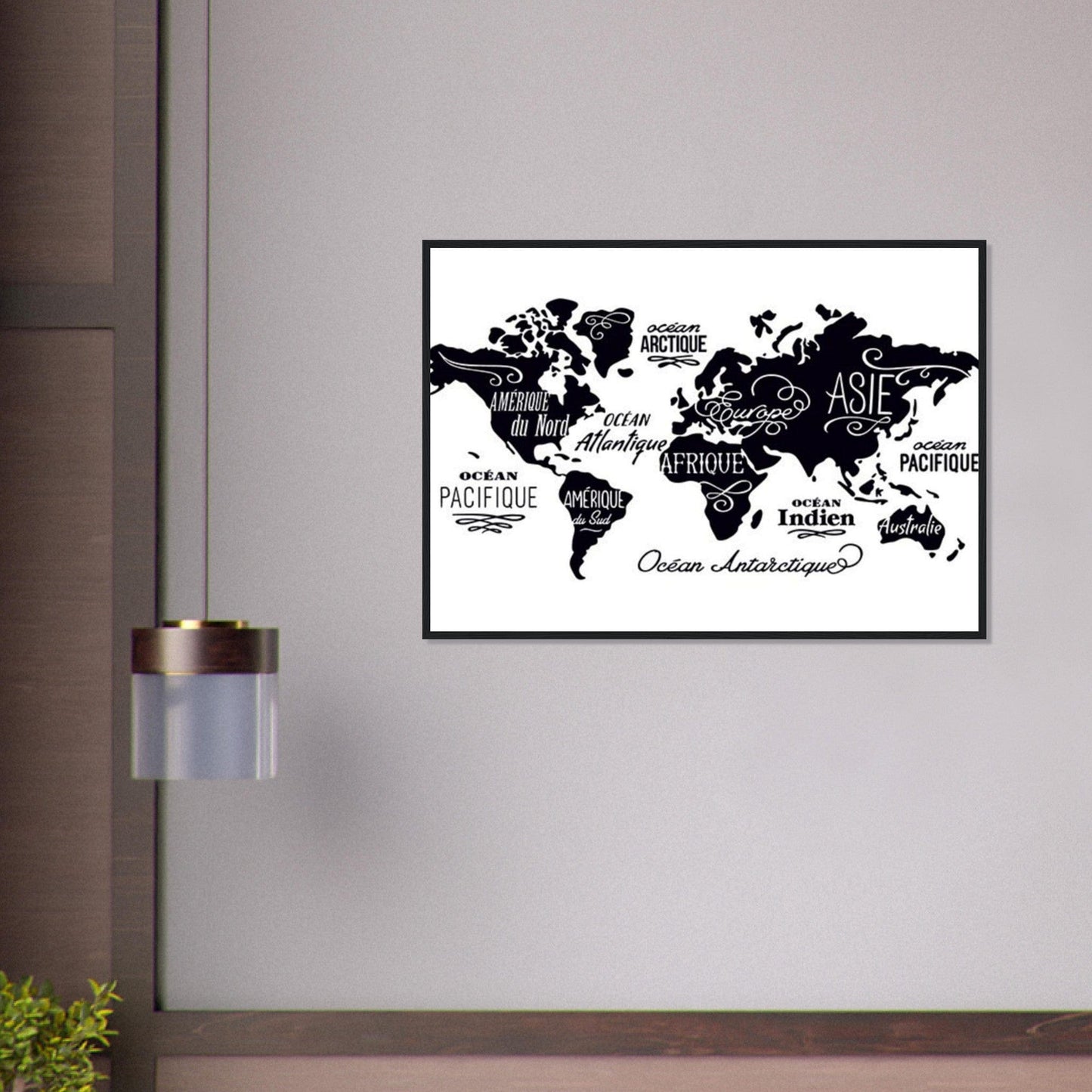 Canvanation Print Material Tableau Planisphere Du Monde - Le Monde à Portée de Vue