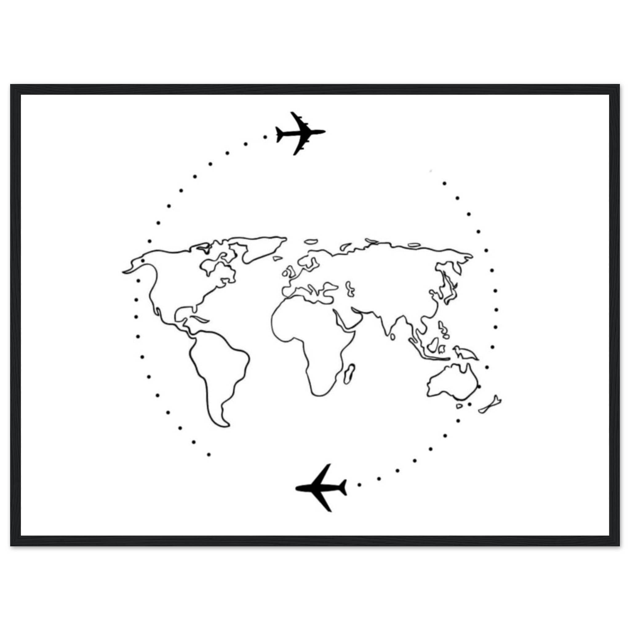 Canvanation Print Material 60x80 cm / 24x32″ Carte Du Monde Tableau - Au-Delà des Frontières