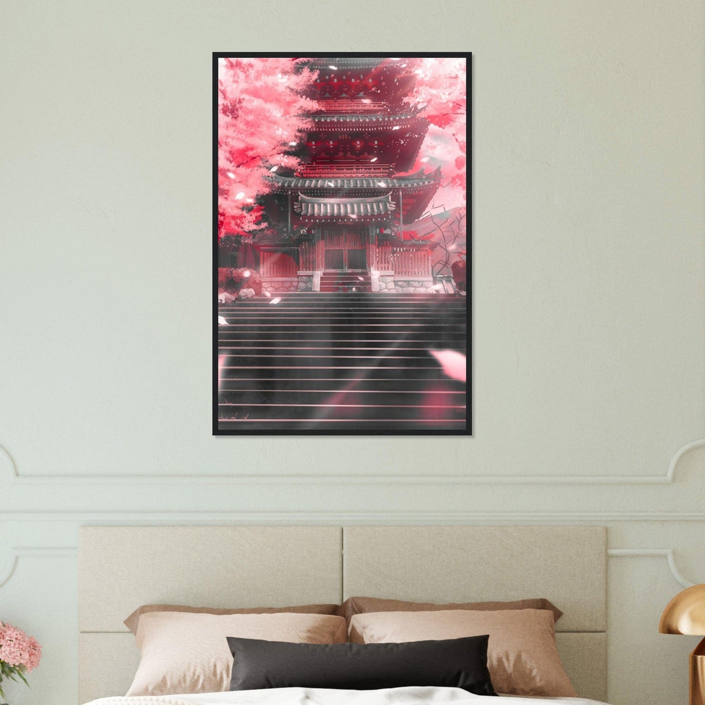 Canvanation Print Material 60x90 cm / 24x36″ Tableau Fleur Cerisier Maison Japon