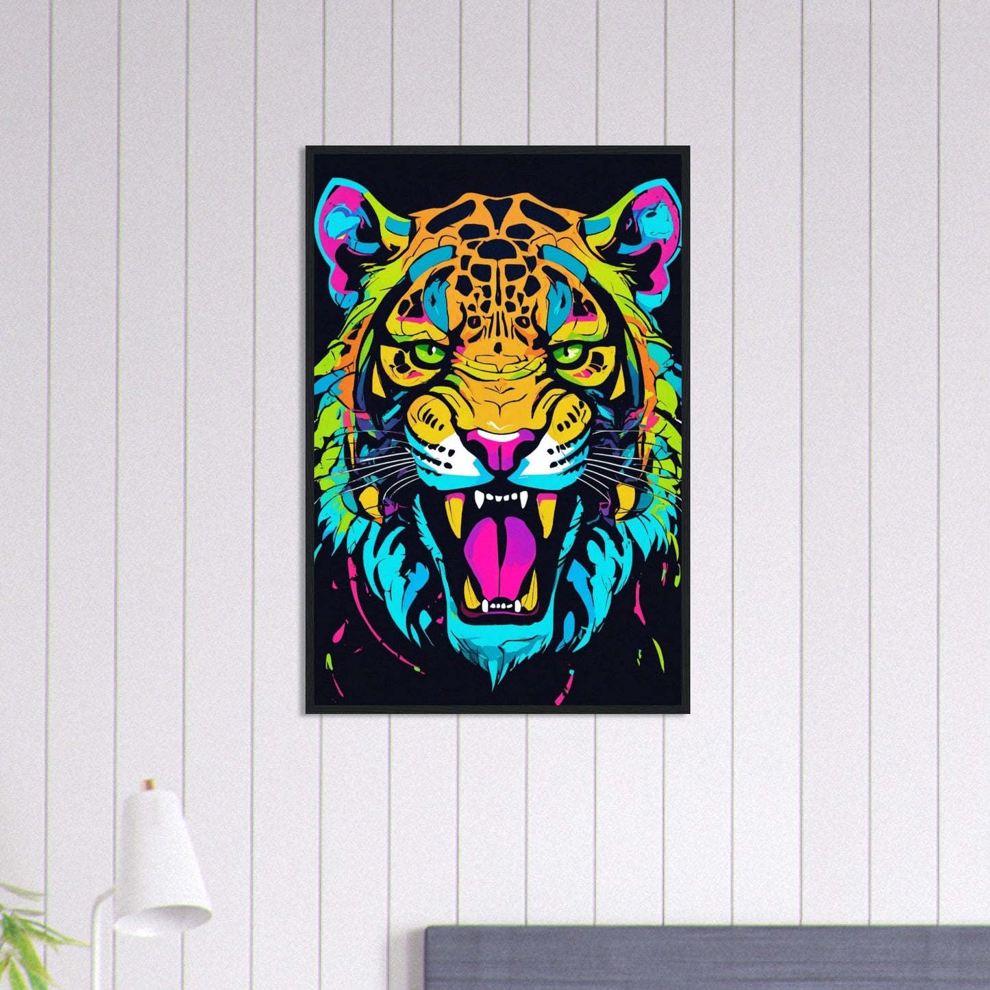 Canvanation Print Material 60x90 cm / 24x36″ Tableau Tigre en Technicolor