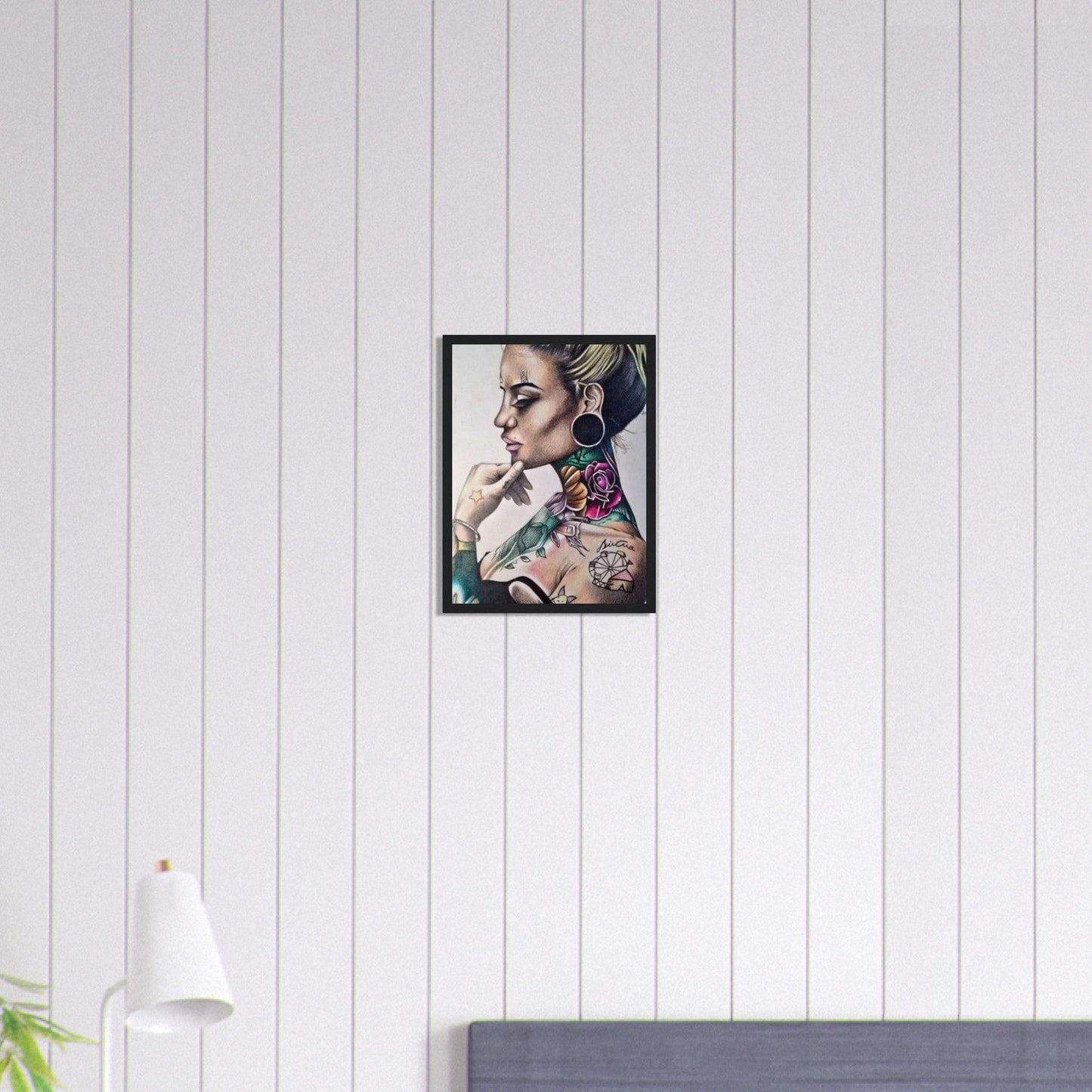Canvanation Print Material 30x40 cm / 12x16″ Tableau Street Art Femme Tatouage Fleurs