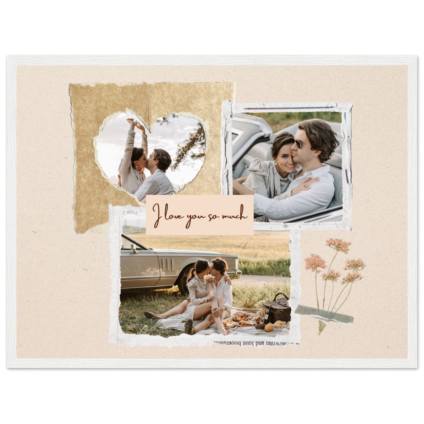 Canvanation Print Material 45x60 cm / 18x24″ / Blanc Pele Mèle Couple "I Love You So Much"