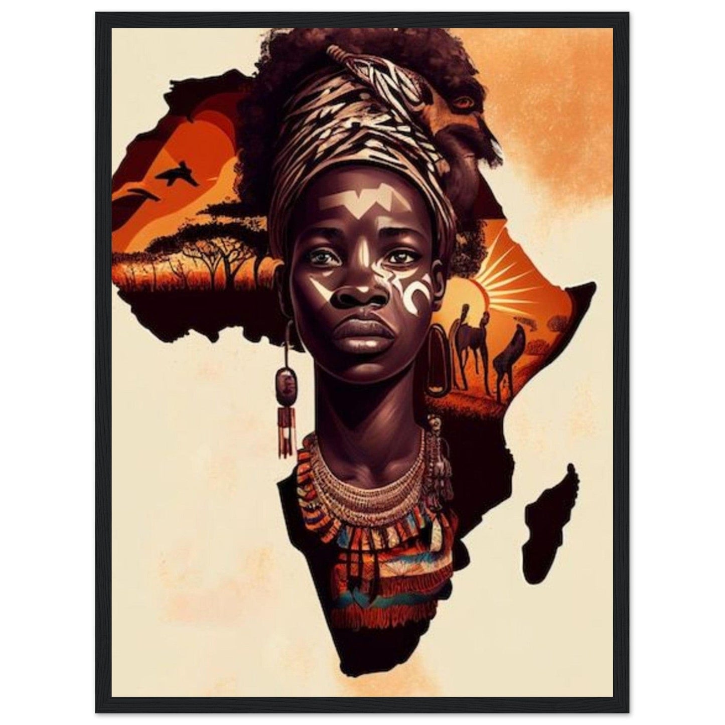 Canvanation Print Material Tableaux Africain Carte