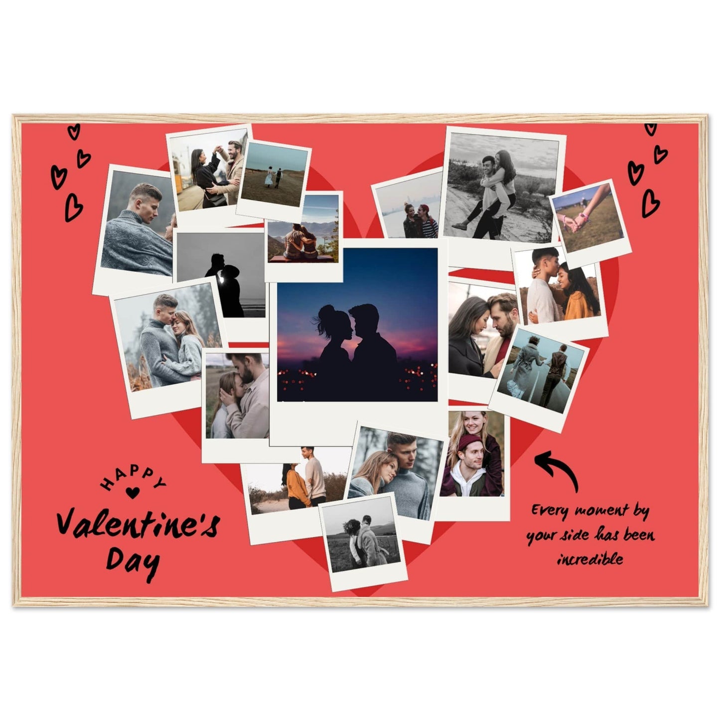 Canvanation Print Material 70x100 cm / 28x40″ / Bois Pele Mele Cadre Photo Couple "Every Moment"