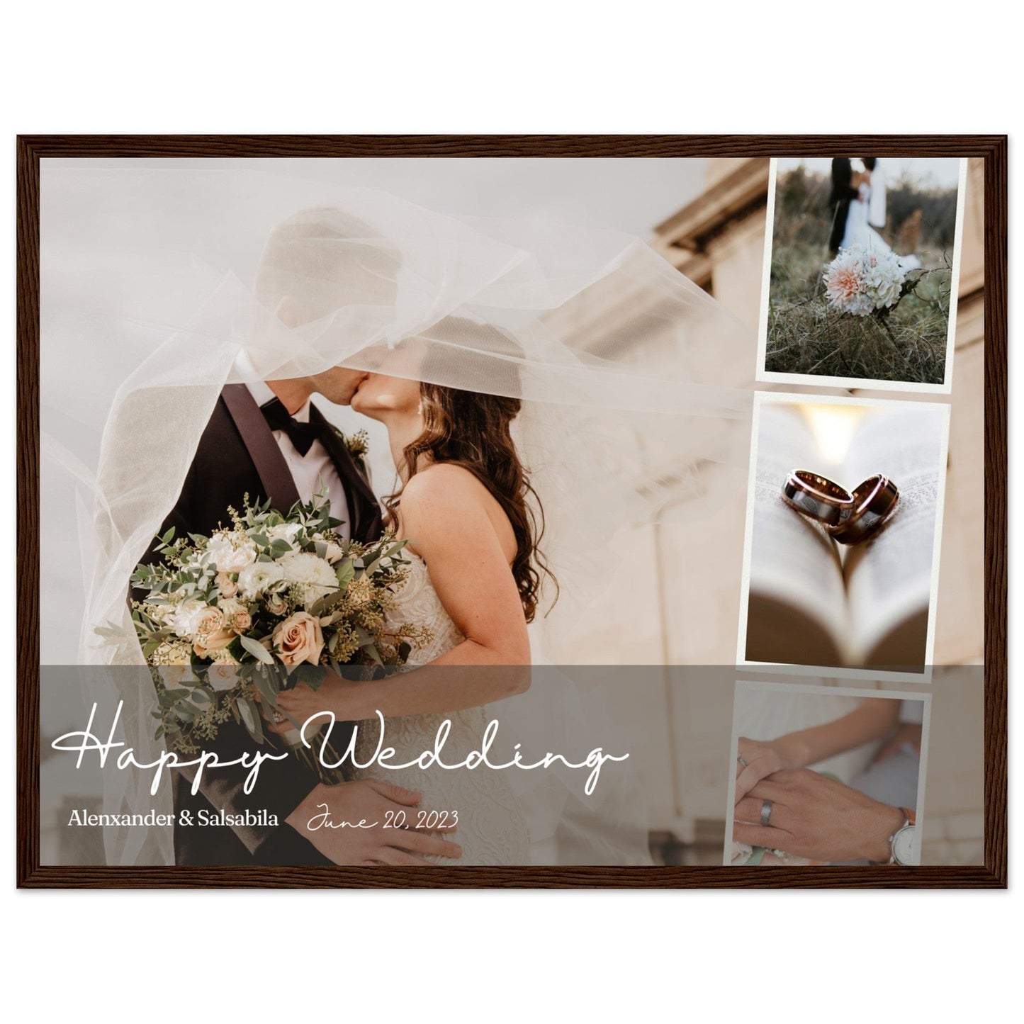 Canvanation Print Material 45x60 cm / 18x24″ / Noir Bois Pele Mele "Mariage Heureux"