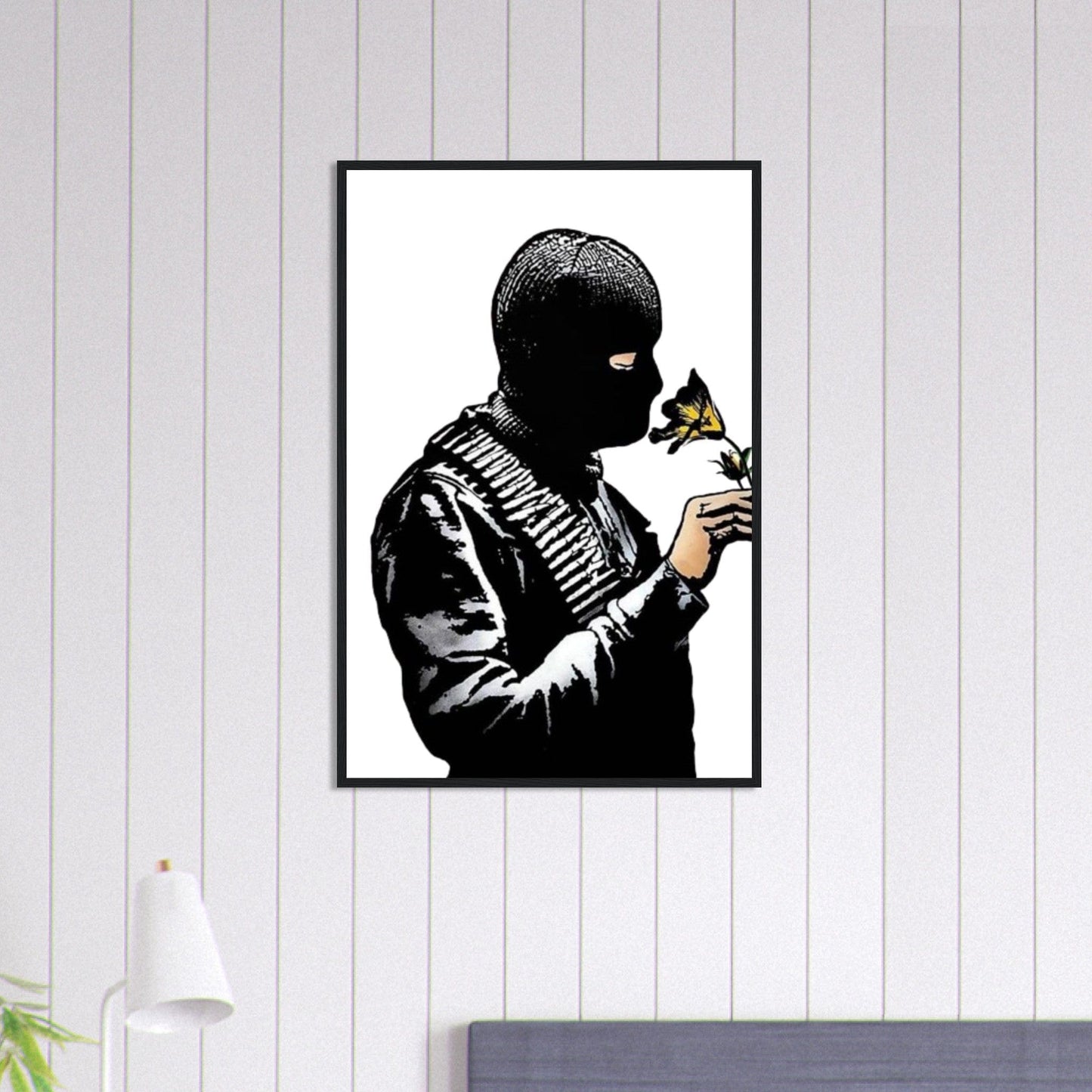 Canvanation Print Material 60x90 cm / 24x36″ Tableau Banksy Cagoule Fleur