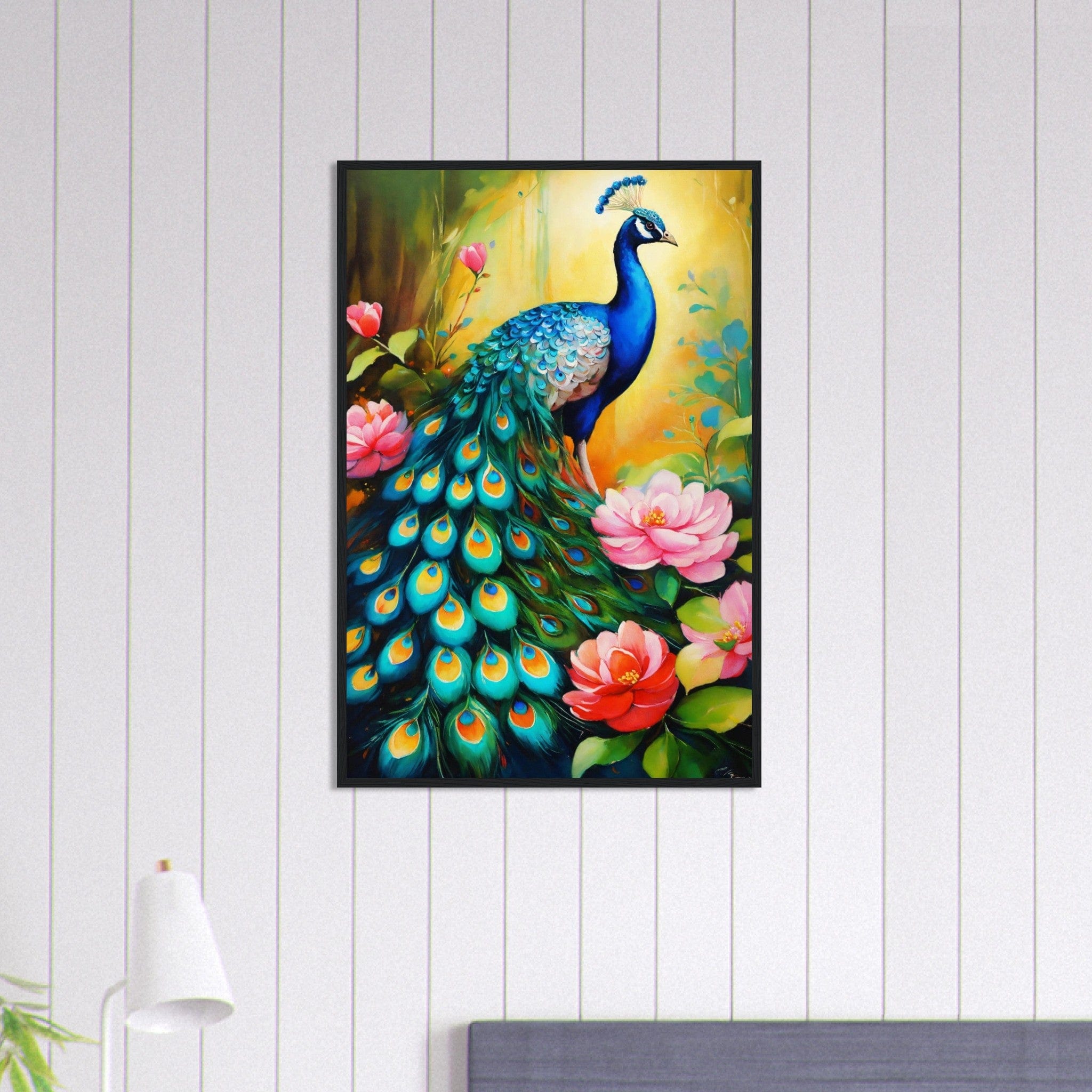 Canvanation Print Material 60x90 cm / 24x36″ Tableau Paon Symphonie en Couleurs
