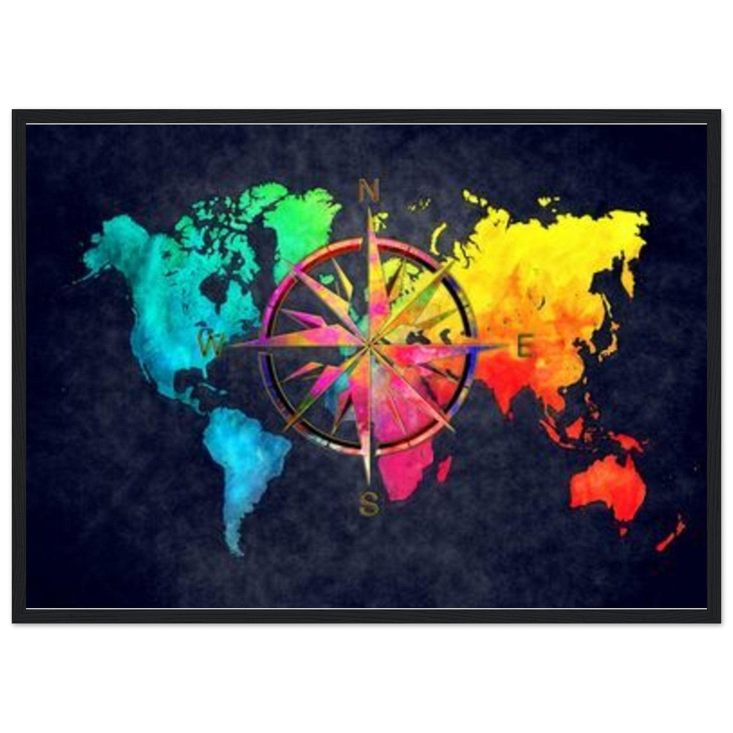 Canvanation Print Material 50x70 cm / 20x28″ Tableau Carte Du Monde - Au-Delà des Frontières