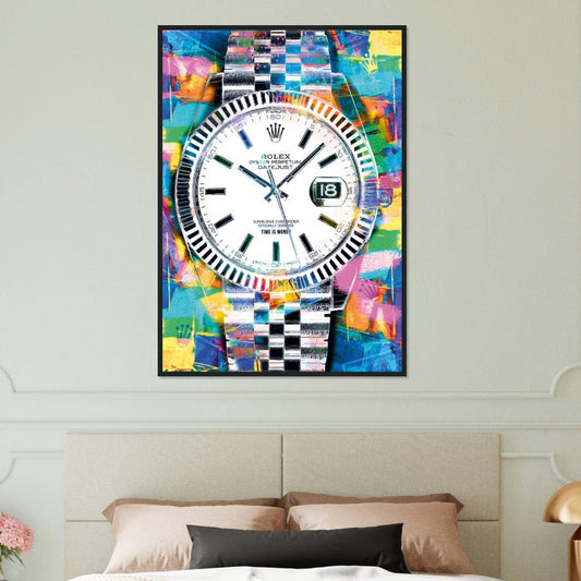 Canvanation Print Material 70x100 cm / 28x40″ Tableau Marque De Luxe Rolex Gris