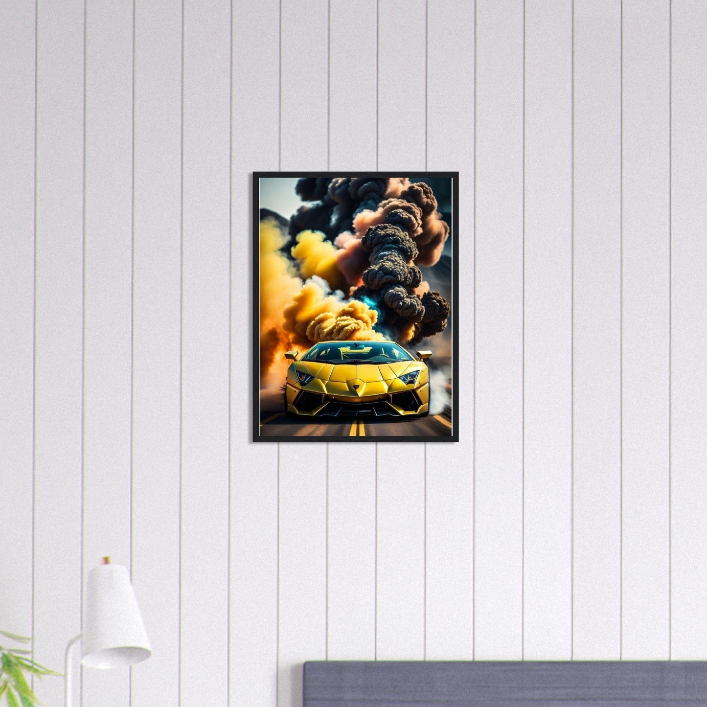Canvanation Print Material 45x60 cm / 18x24″ Tableau Voiture Lamborghini Jaune