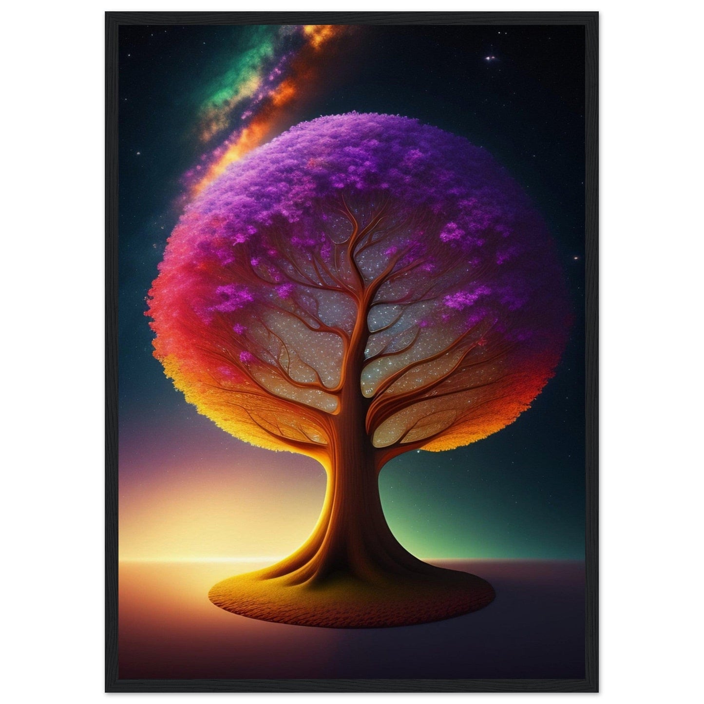 Canvanation Print Material 50x70 cm / 20x28″ / Noir Tableau Arbre De Vie Le Cœur Vert