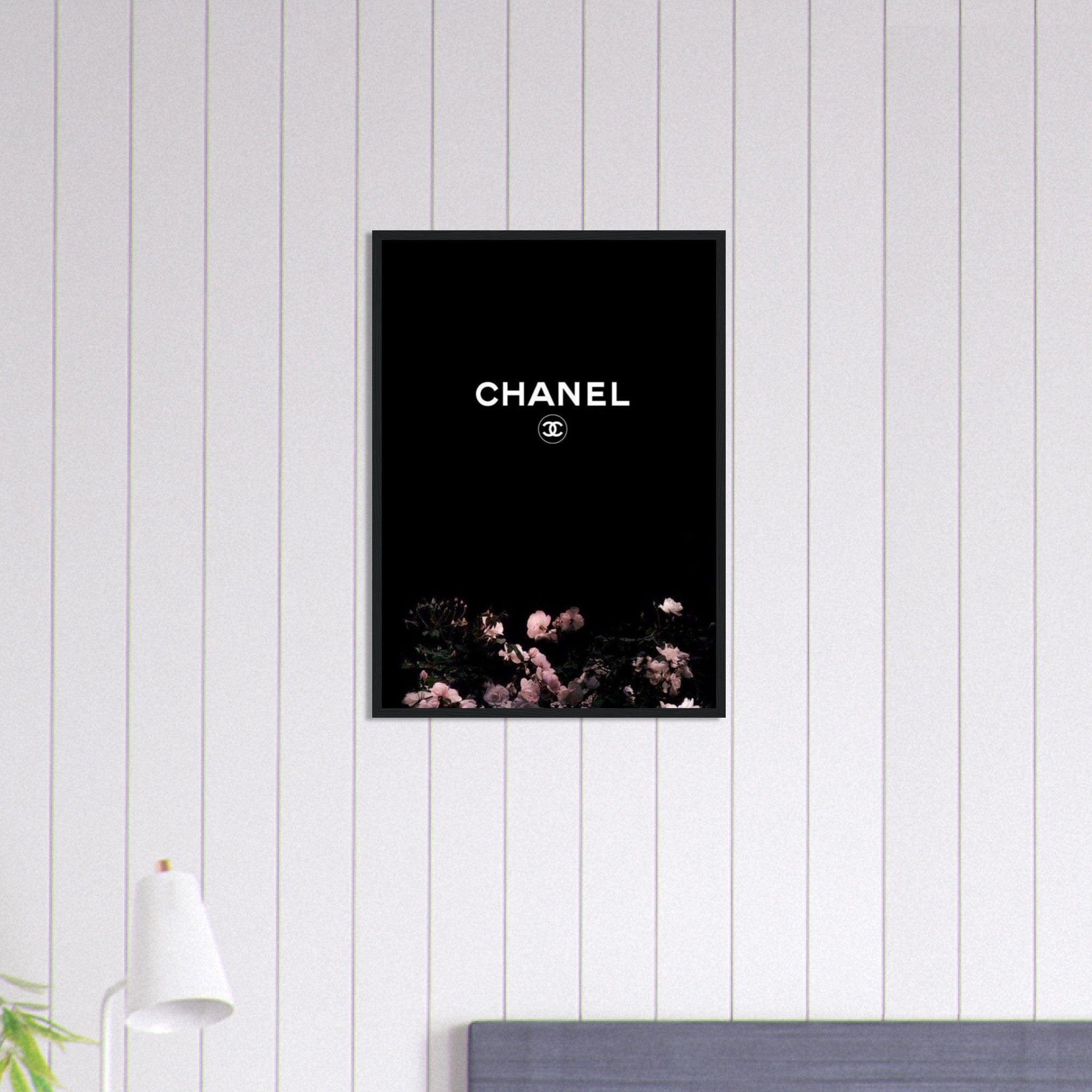 Canvanation Print Material 50x70 cm / 20x28″ Tableau Chanel Floral Noir