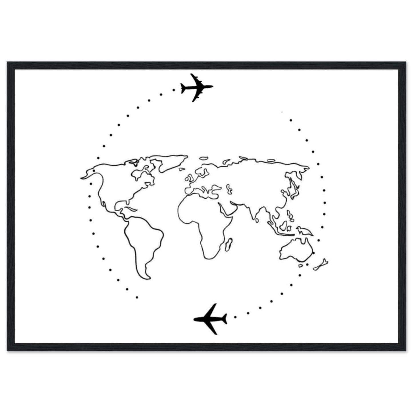 Canvanation Print Material 50x70 cm / 20x28″ Carte Du Monde Tableau - Au-Delà des Frontières