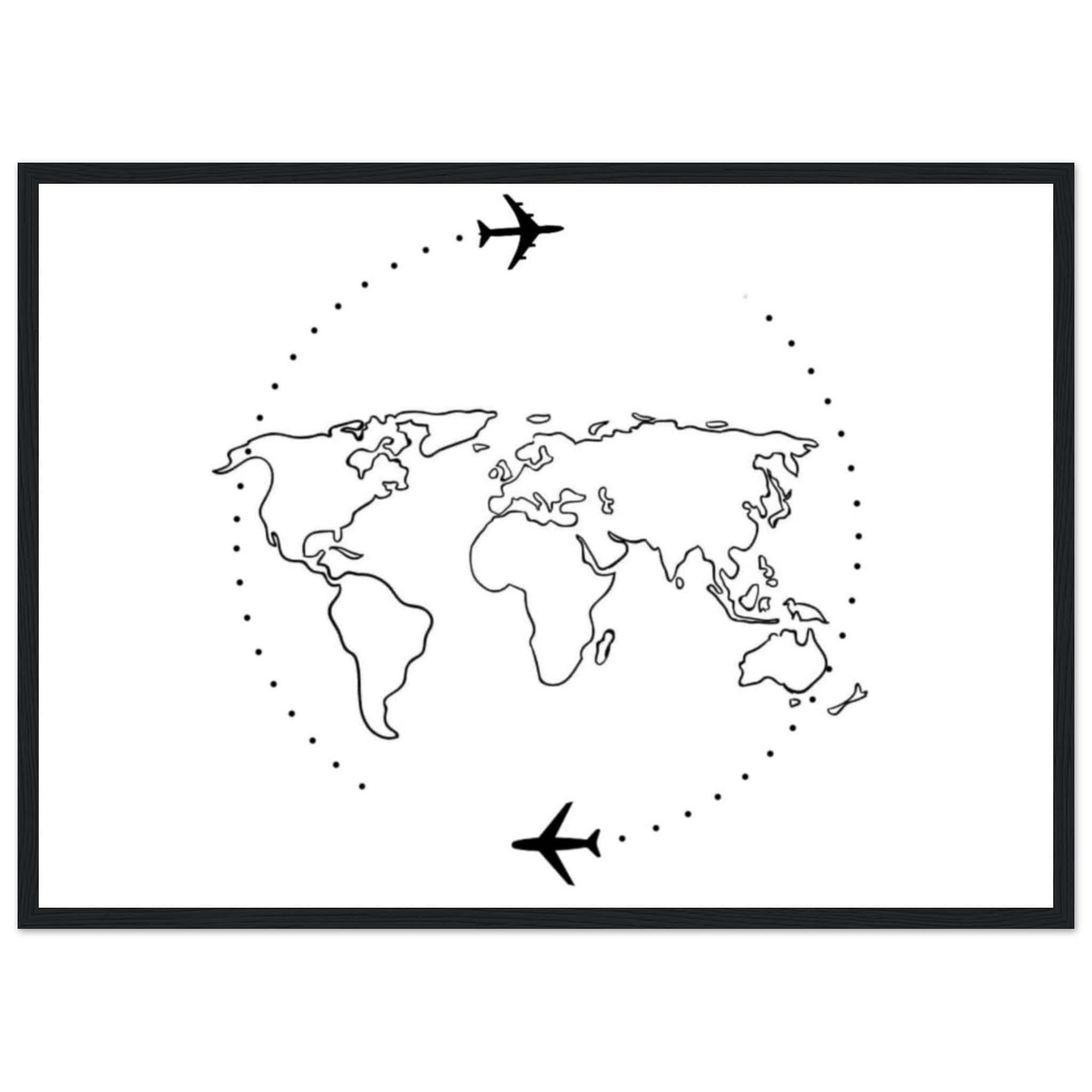 Canvanation Print Material 50x70 cm / 20x28″ Carte Du Monde Tableau - Au-Delà des Frontières