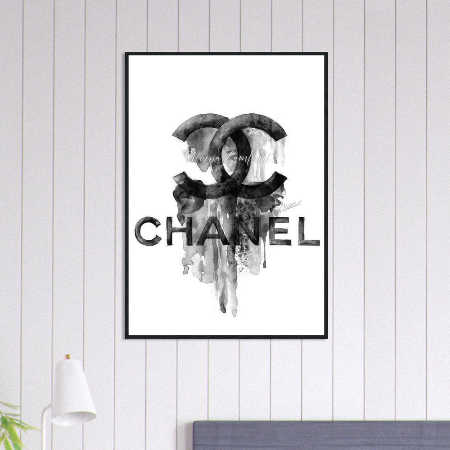 Canvanation Print Material 70x100 cm / 28x40″ Tableau Chanel Numéro 5 Noir