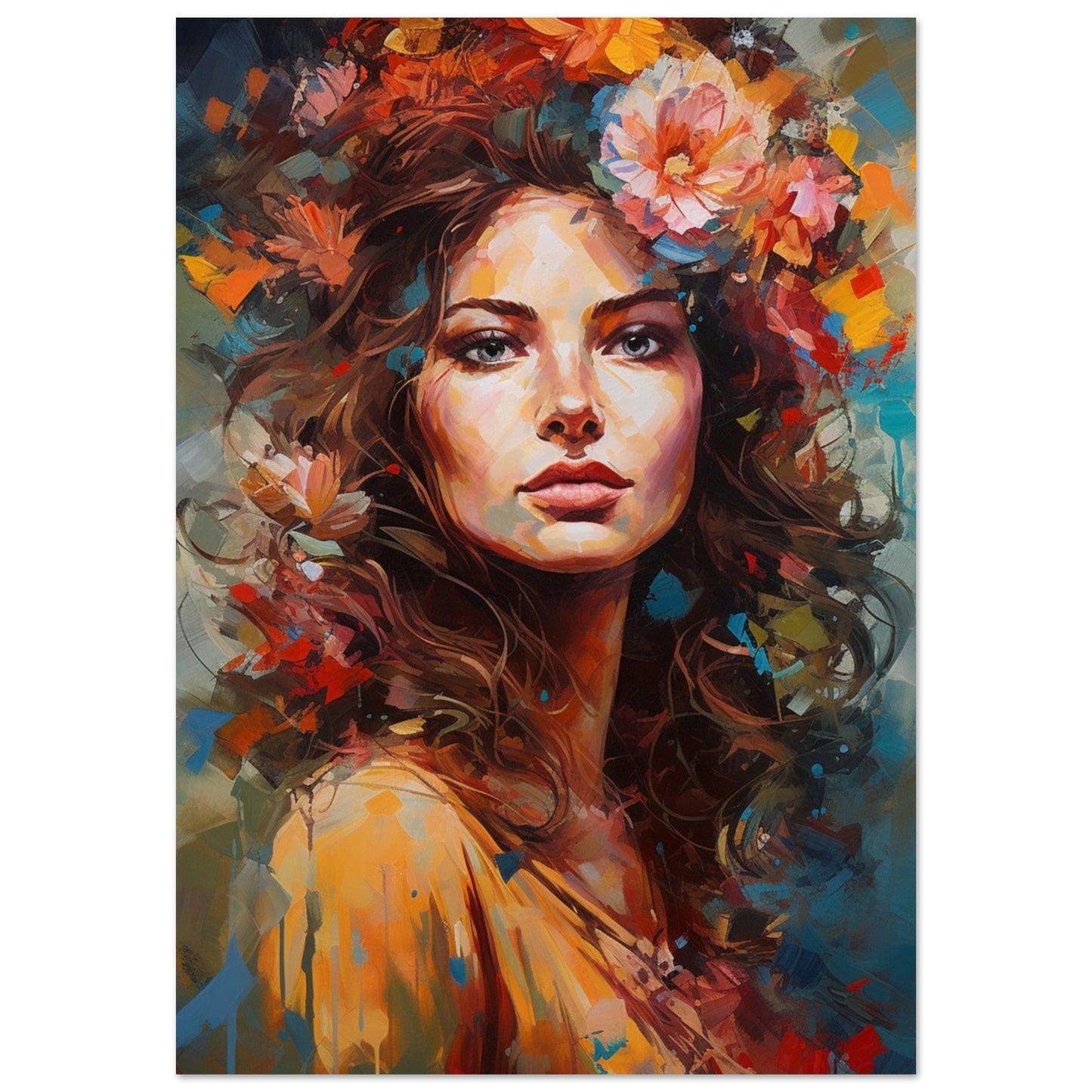 Gelato Print Material 70x100 cm / 28x40″ Portrait Femme Peinture Contemporaine