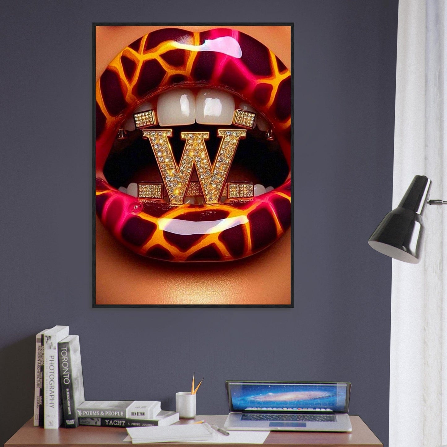 Canvanation Print Material Tableau Levres Lettre W