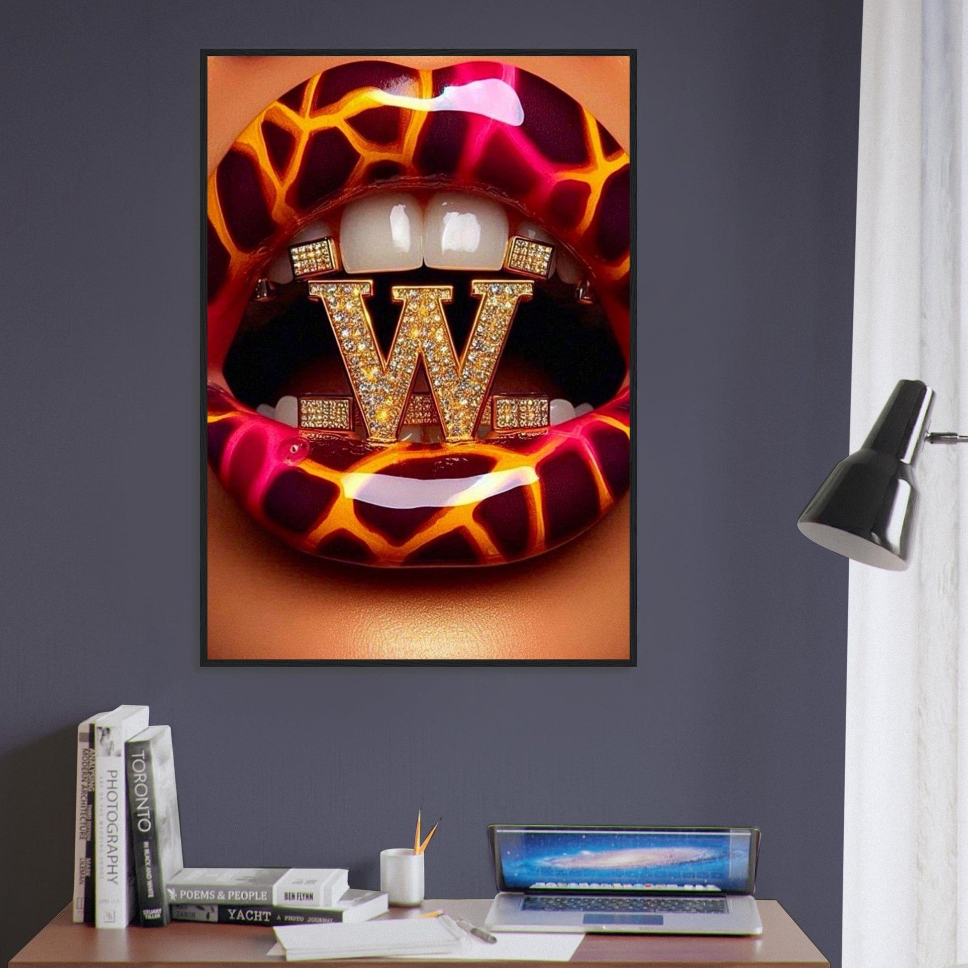 Canvanation Print Material Tableau Levres Lettre W