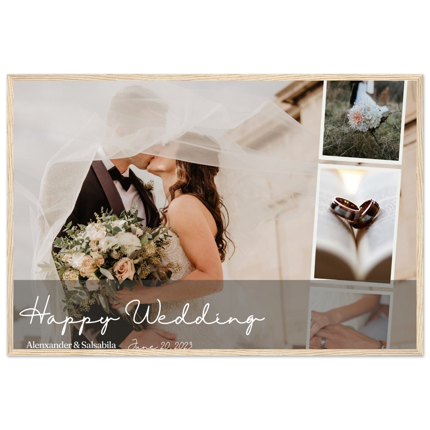 Canvanation Print Material 60x90 cm / 24x36″ / Bois Pele Mele "Mariage Heureux"