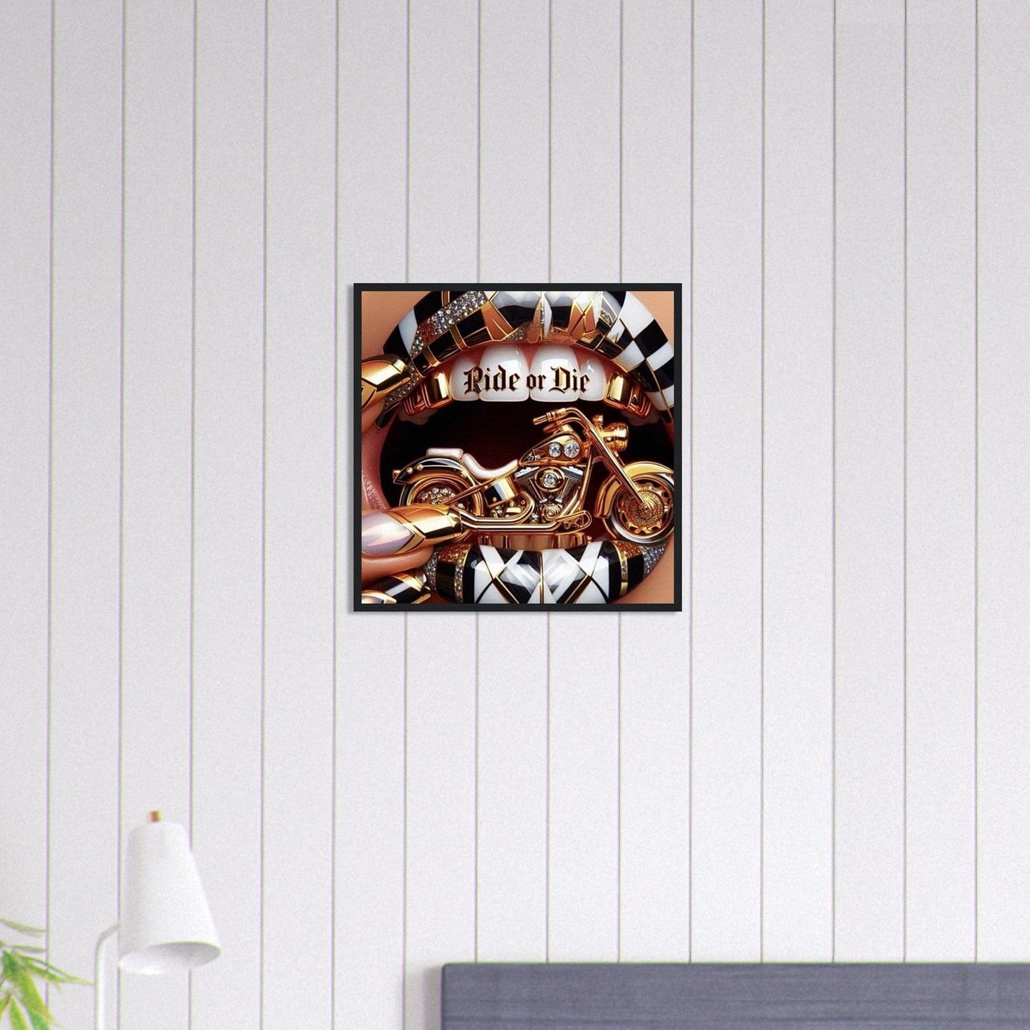 Canvanation Print Material 50x50 cm / 20x20″ Tableau Levres Ride Bike Blanc