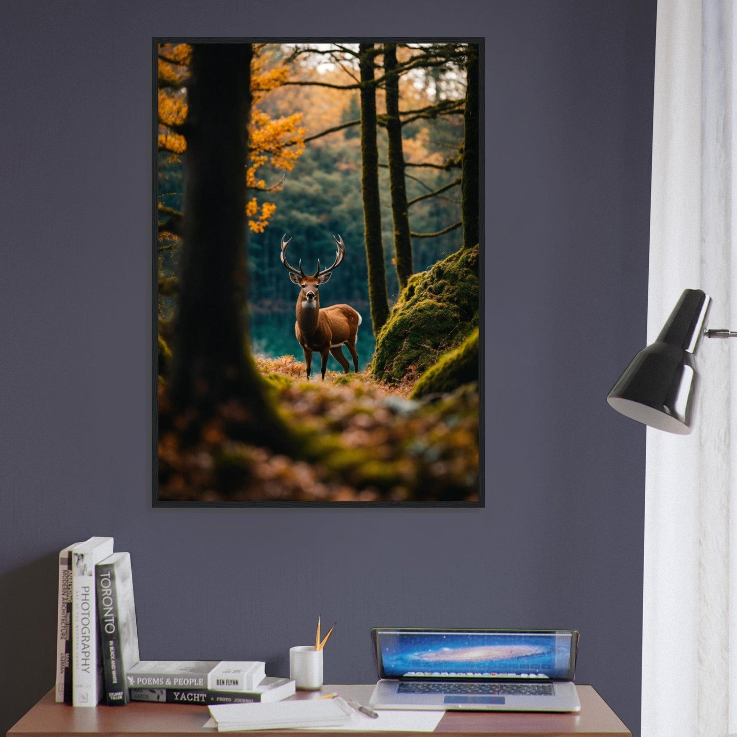 Canvanation Print Material Tableau Cerf Dans les Brumes du Matin