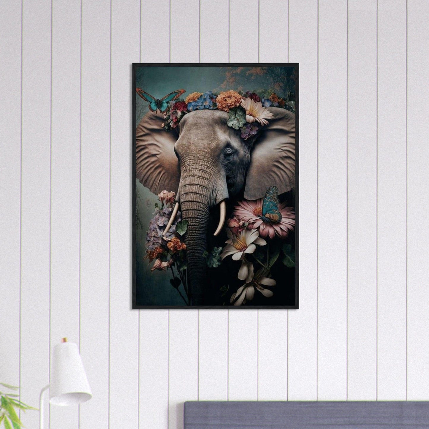 Canvanation Print Material 60x90 cm / 24x36″ Tableau Elephant Silhouette Imposante