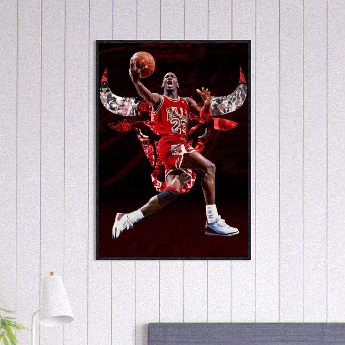 Canvanation Print Material 70x100 cm / 28x40″ Tableau Basket Mickael Jordan Bull 23