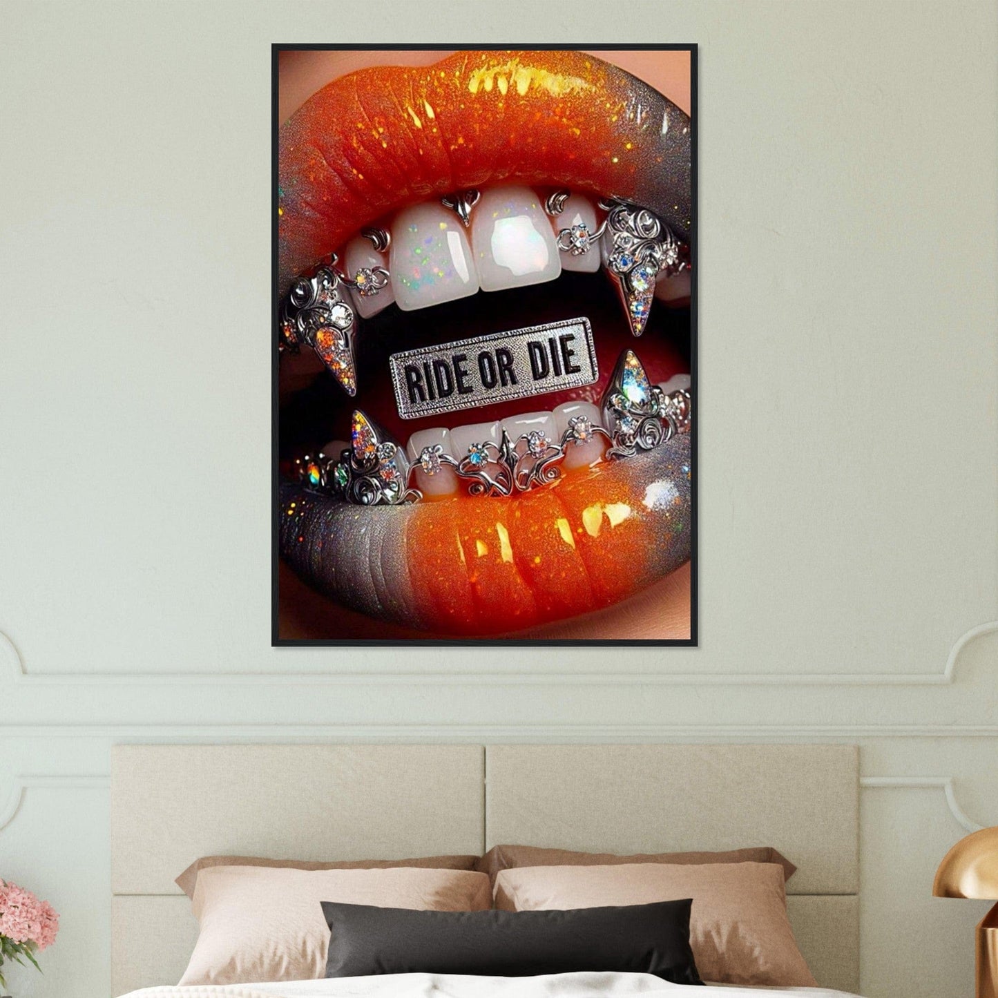 Canvanation Print Material Tableau Levres Ride Or Die