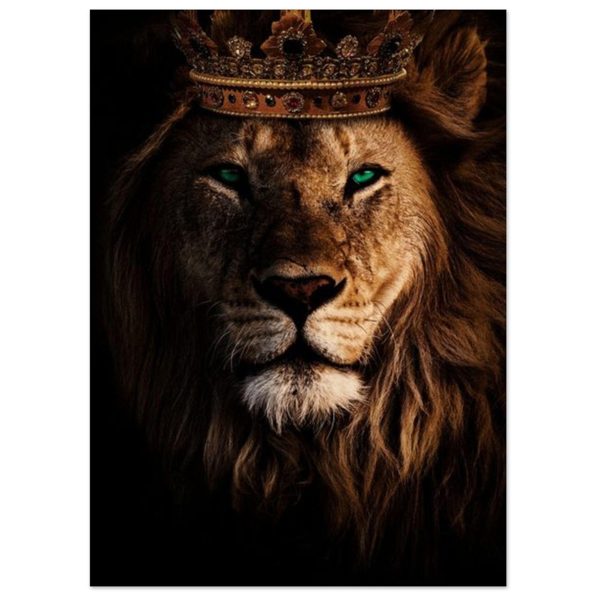 Canvanation Print Material 13x18 cm / 5x7″ Poster Lion Couronne Yeux Vert