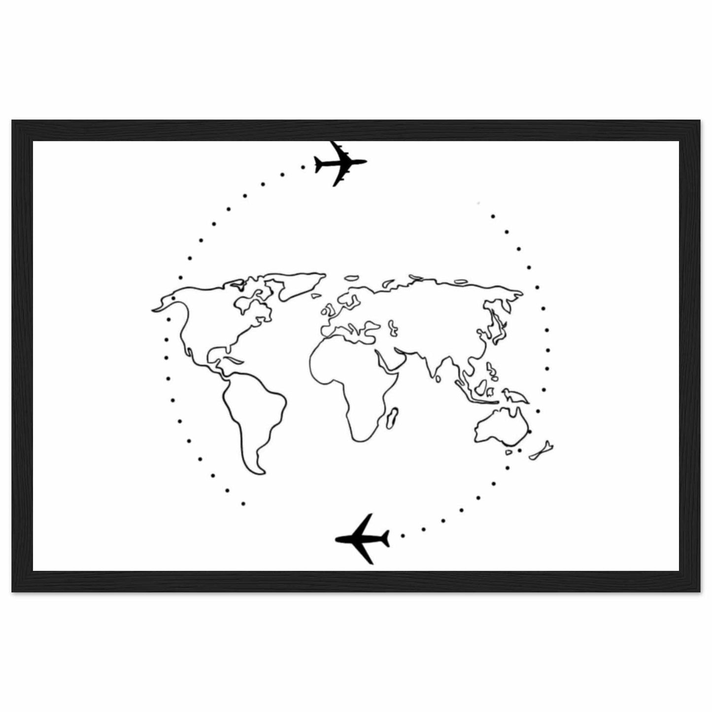 Canvanation Print Material 30x45 cm / 12x18″ Carte Du Monde Tableau - Au-Delà des Frontières