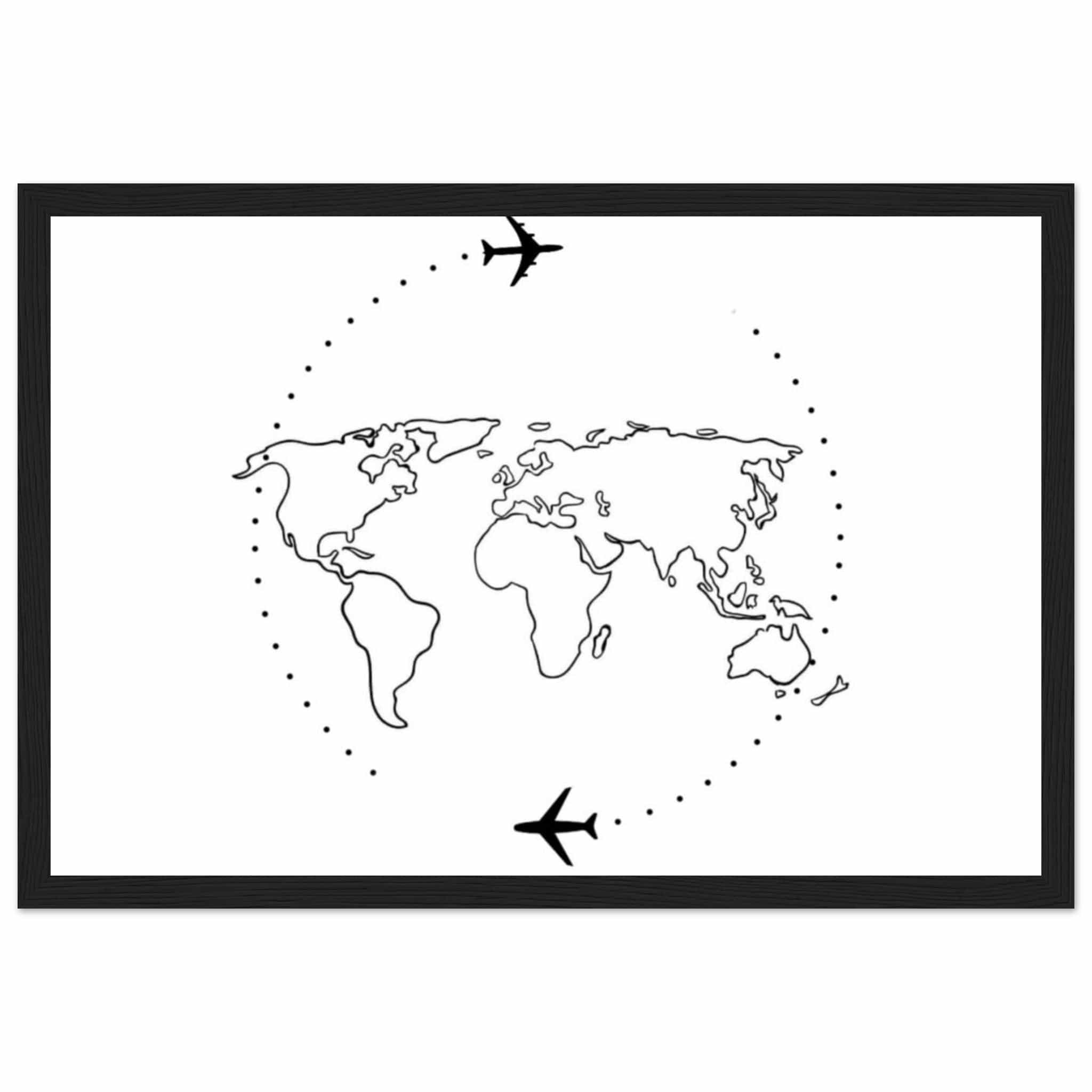 Canvanation Print Material 30x45 cm / 12x18″ Carte Du Monde Tableau - Au-Delà des Frontières