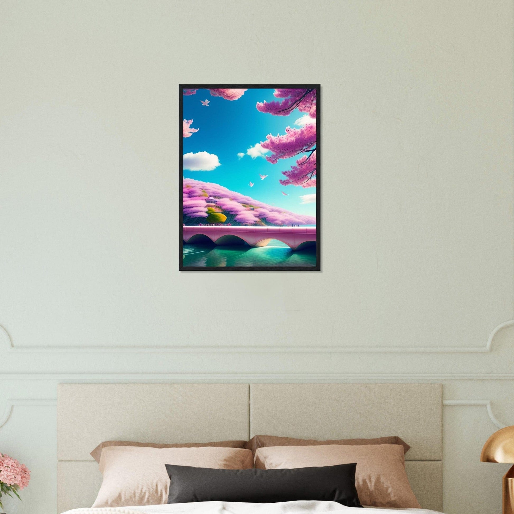 Canvanation Print Material 45x60 cm / 18x24″ Tableau Fleurs De Cerisier Pont