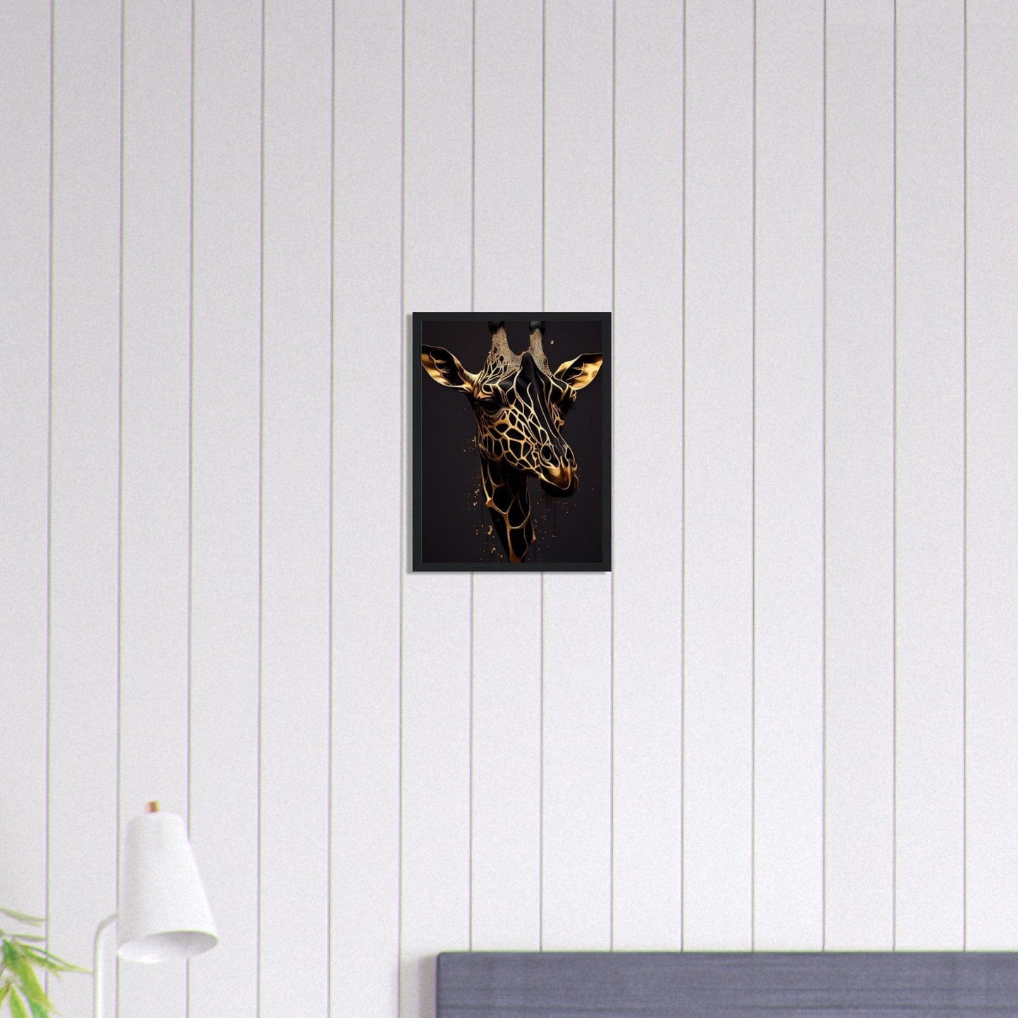 Canvanation Print Material 30x40 cm / 12x16″ Tableau Girafe Savane Or