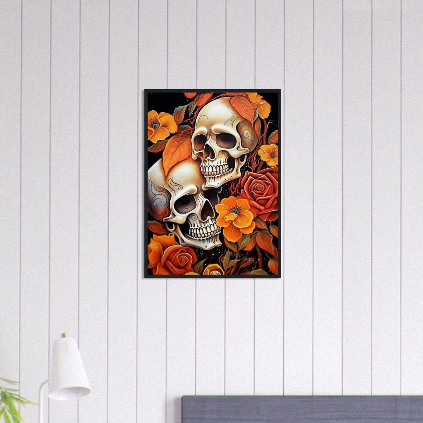 Canvanation Print Material 50x70 cm / 20x28″ Tableau Tête De Mort Couple Éternel