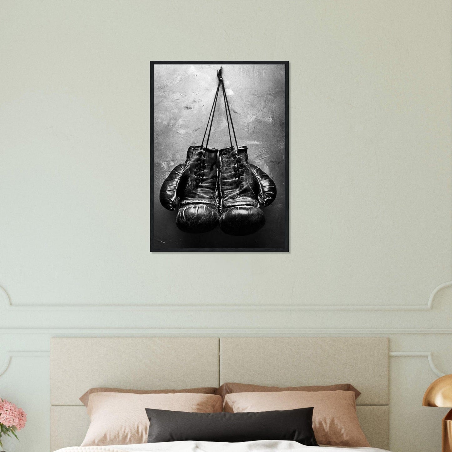 Canvanation Print Material 50x70 cm / 20x28″ Tableau Boxe Gants Fond Noir