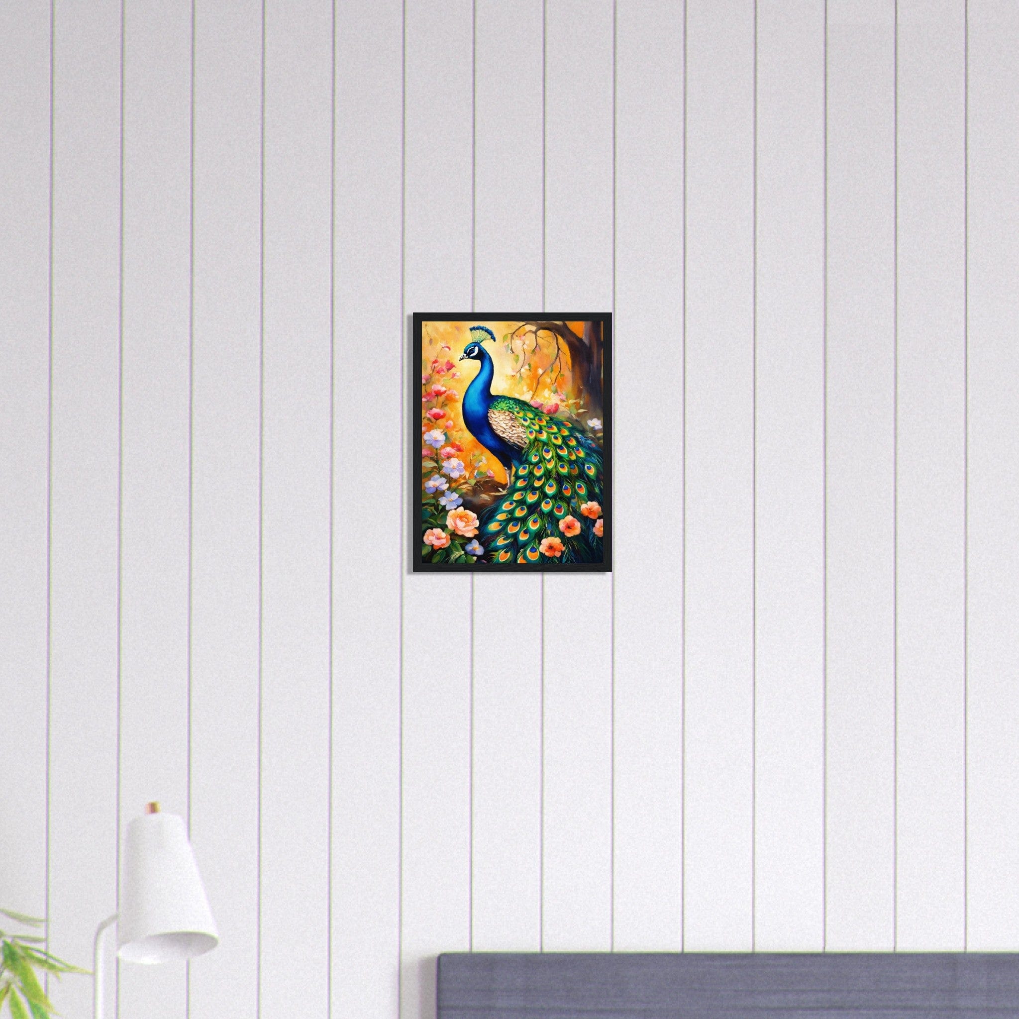 Canvanation Print Material 30x40 cm / 12x16″ Tableau Paon L'Arc-en-Ciel en Plumes