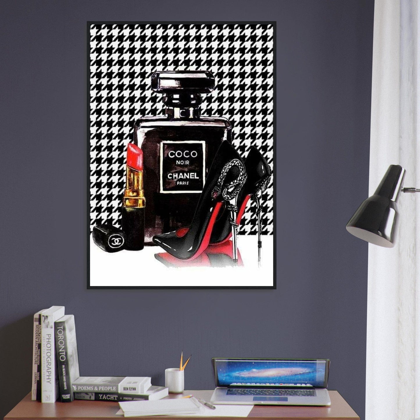 Canvanation Print Material Tableau Chanel Numéro 5 Damier Noir Et Blanc