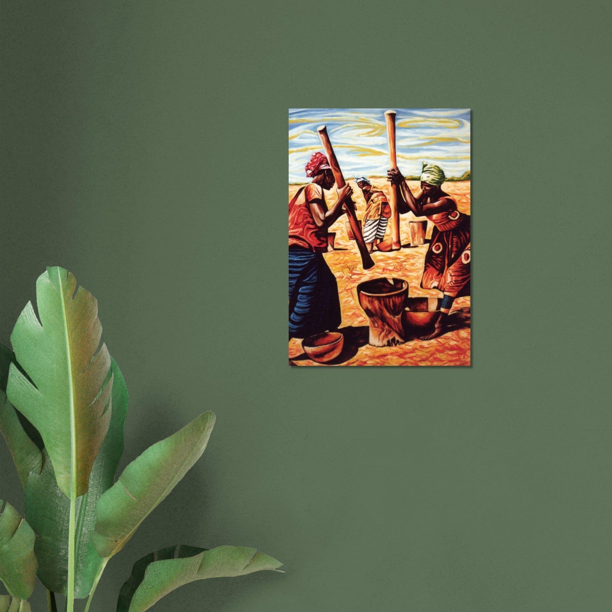 Gelato Print Material Tableau Africain Femme Village