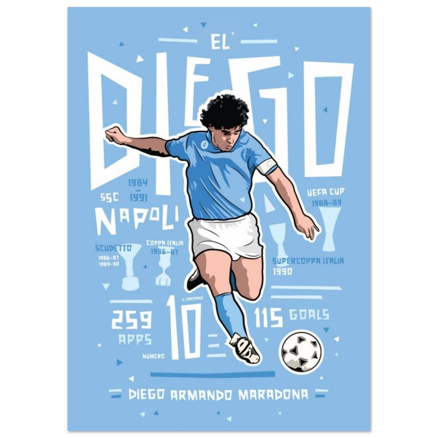 Canvanation Print Material 50x70 cm / 20x28″ Poster Football El Diego