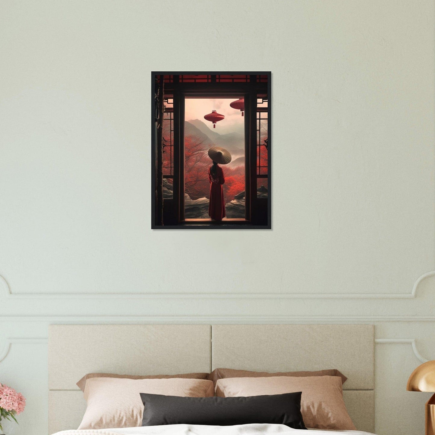 Canvanation Print Material 45x60 cm / 18x24″ Tableau Japon Fleur De Cerisier Geisha