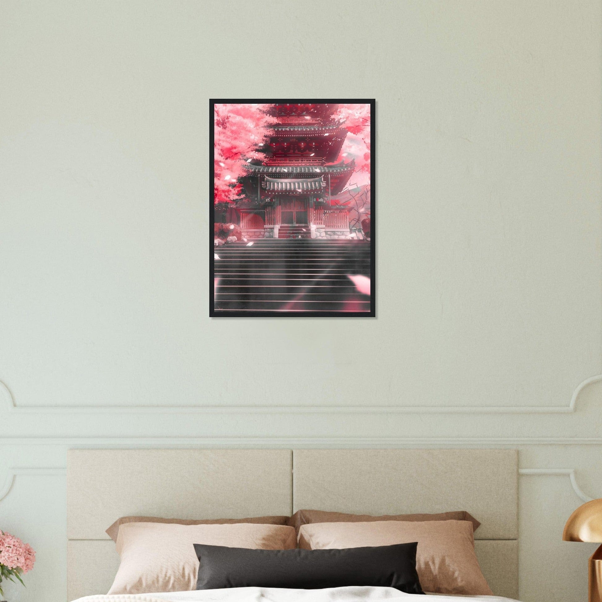 Canvanation Print Material 45x60 cm / 18x24″ Tableau Fleur Cerisier Maison Japon